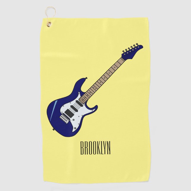 Serviette De Golf Illustration de guitare électrique (Devant)
