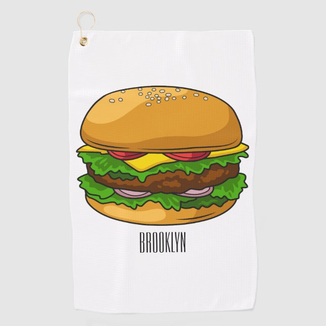 Serviette De Golf Illustration de Hamburger (Devant)