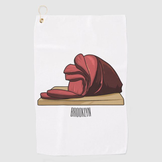 Serviette De Golf Illustration de jambon (Devant)