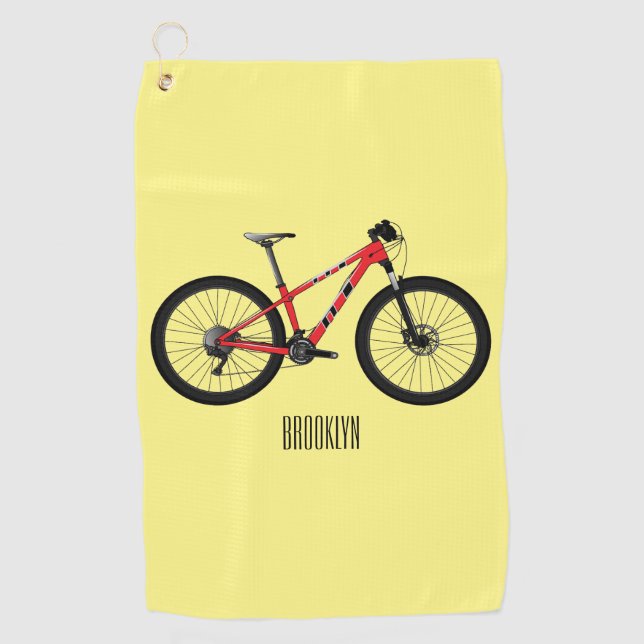 Serviette De Golf Illustration de la bande dessinée de vélo (Devant)