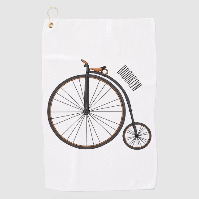 Serviette De Golf Illustration de la bande dessinée de vélo à grande (Devant)