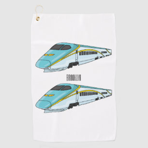 Serviette De Golf Illustration de la bande dessinée d'un train à bal