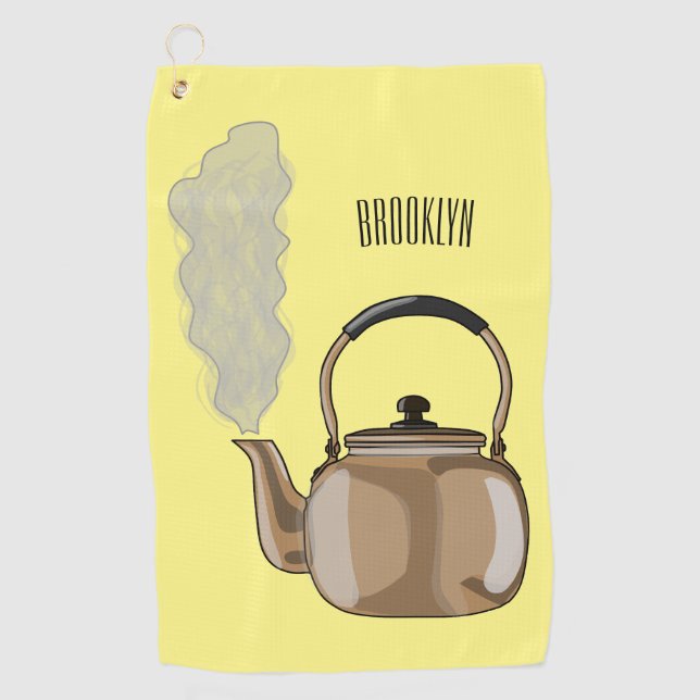 Serviette De Golf Illustration de la bouilloire à thé ou à thé (Devant)