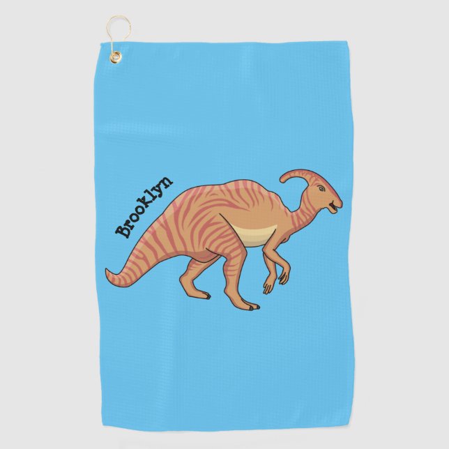 Serviette De Golf Illustration de la caricature de dinosaure du para (Devant)