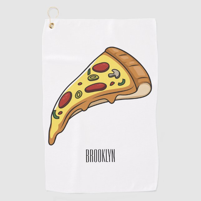 Serviette De Golf Illustration de la pizza (Devant)