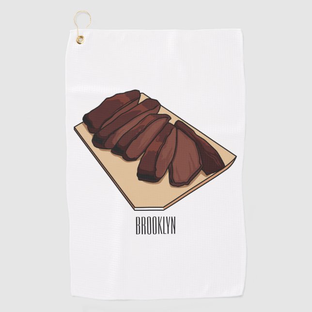 Serviette De Golf Illustration de la poitrine de boeuf (Devant)