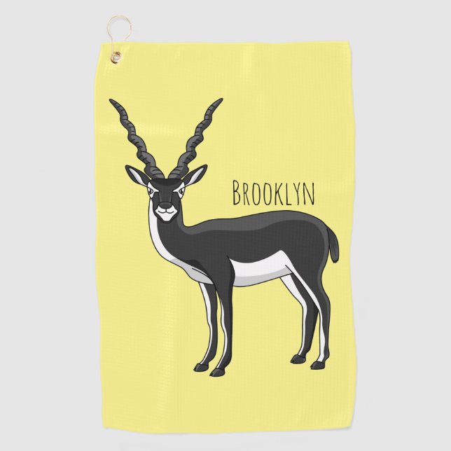 Serviette De Golf Illustration de l'antilope Blackbuck (Devant)