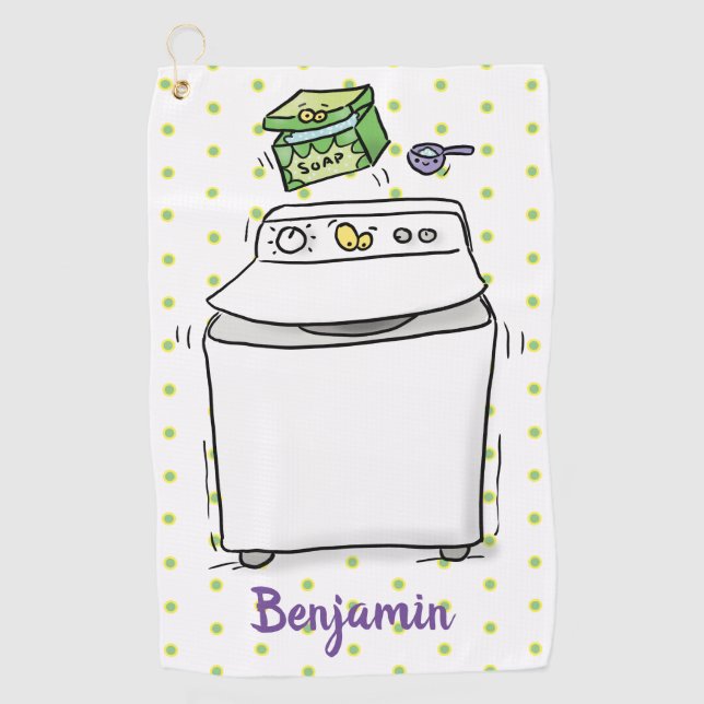 Serviette De Golf Illustration de lave-linge mignonne (Devant)