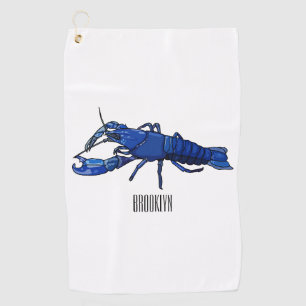 Serviette De Golf Illustration de l'écrevisse marron bleu