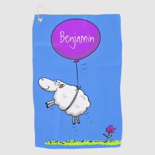 Serviette De Golf Illustration de l'humour en ballons de mouton mign