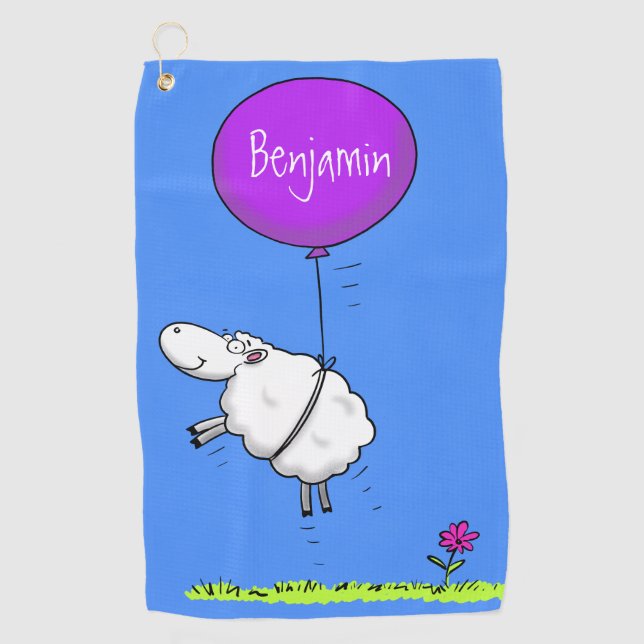 Serviette De Golf Illustration de l'humour en ballons de mouton mign (Devant)
