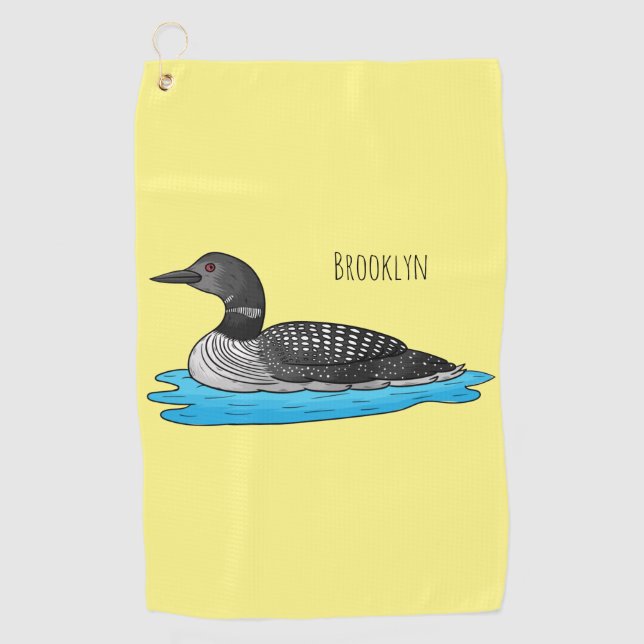 Serviette De Golf Illustration de Loon bird (Devant)