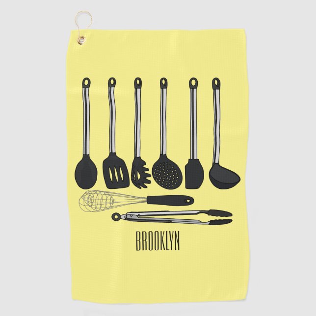 Serviette De Golf Illustration de l'ustensile de cuisine (Devant)