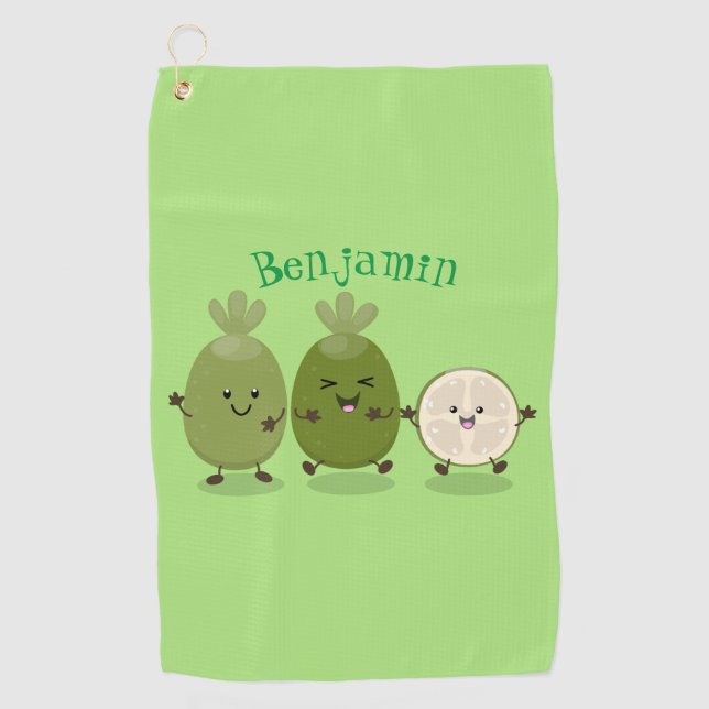 Serviette De Golf Illustration de mignonne guava feijoa (Devant)