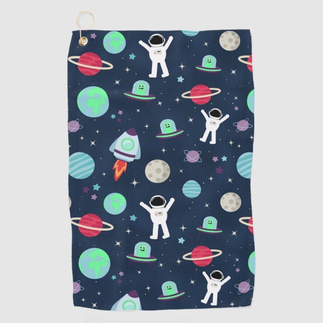 Serviette De Golf illustration de motif spatial (Devant)