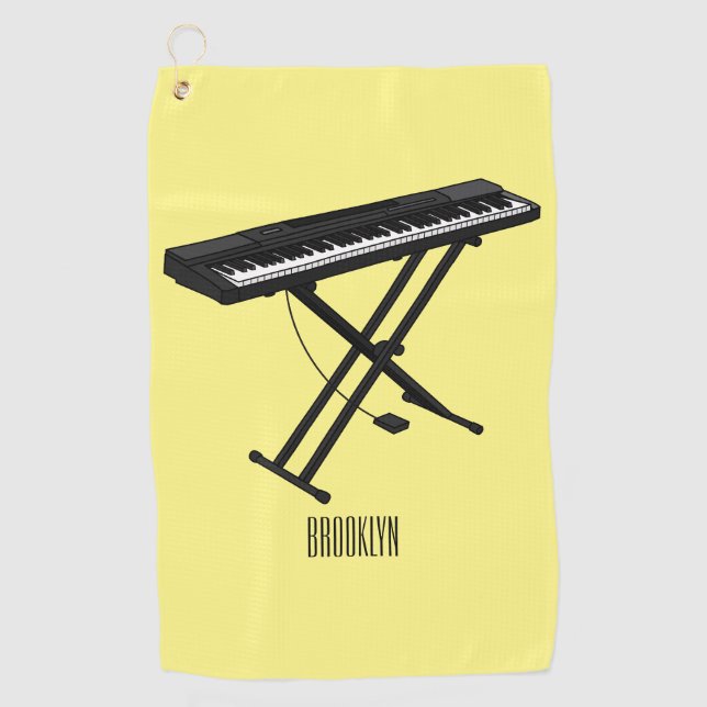 Serviette De Golf Illustration de piano clavier (Devant)