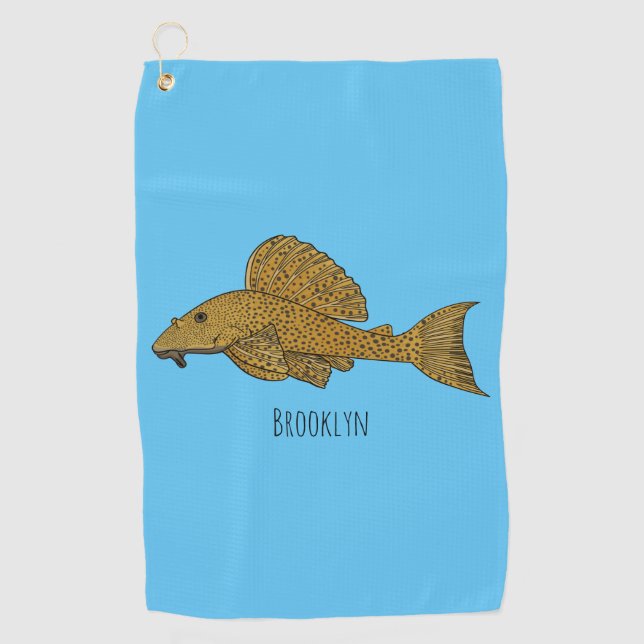 Serviette De Golf Illustration de poisson Pleco (Devant)