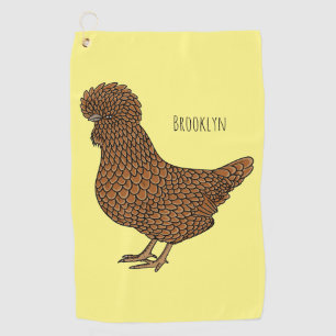Serviette De Golf Illustration de poulet à la polis chamois