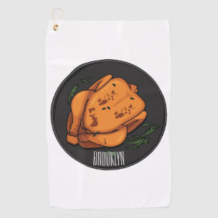 Serviette De Golf Illustration de poulet rôti