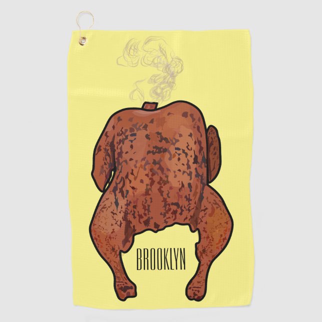 Serviette De Golf Illustration de poulet rôti (Devant)