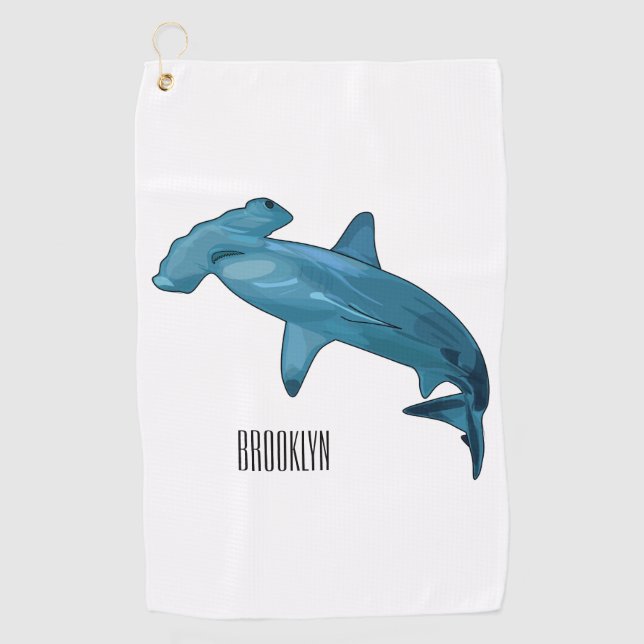 Serviette De Golf Illustration de requin marteau (Devant)