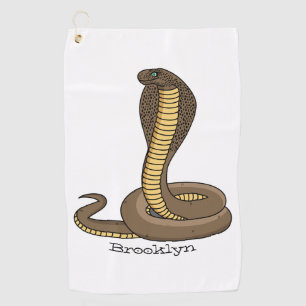 Serviette De Golf Illustration de serpent à cobra Brown