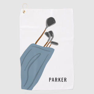 Serviette De Golf Illustration des clubs de golf personnalisés