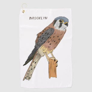 Serviette De Golf Illustration d'oiseau américain Kestrel