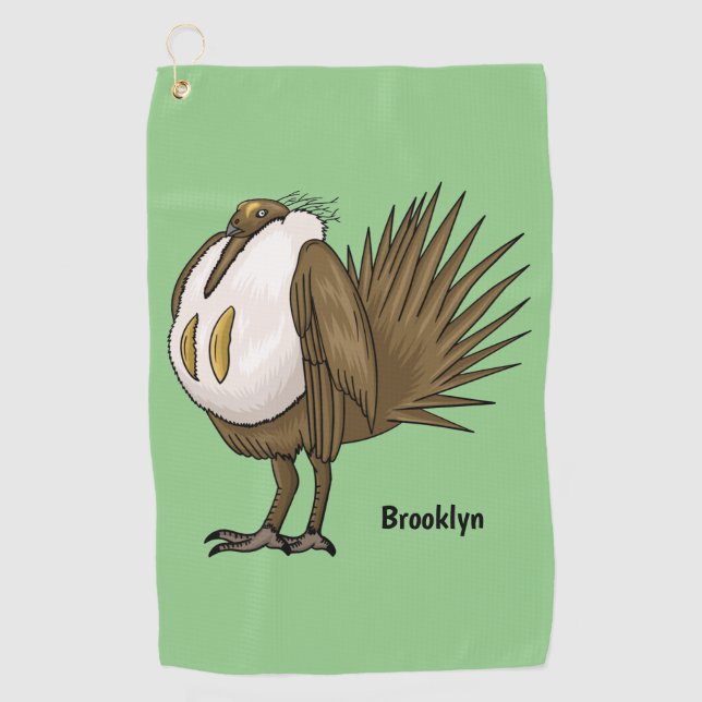 Serviette De Golf Illustration d'oiseau de tétras des armoises (Devant)