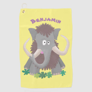 Serviette De Golf Illustration drôle de mammouth laineux
