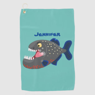 Serviette De Golf Illustration drôle de piranha affamée