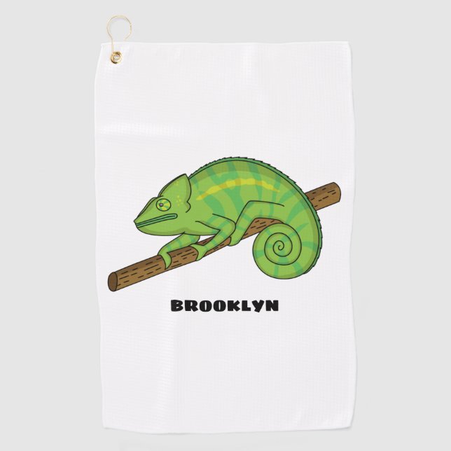 Serviette De Golf Illustration du caméléon de la parson (Devant)