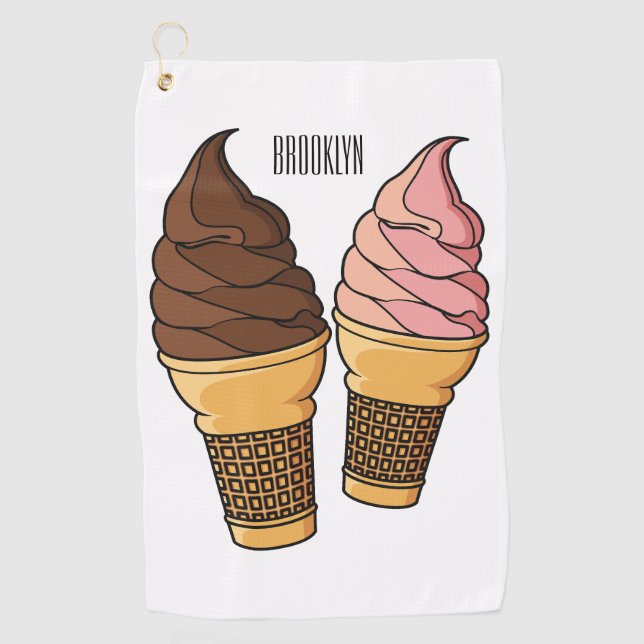 Serviette De Golf Illustration du cône de crème glacée (Devant)