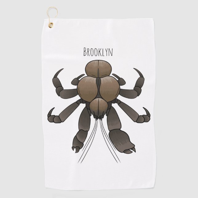 Serviette De Golf Illustration du crabe de coco (Devant)