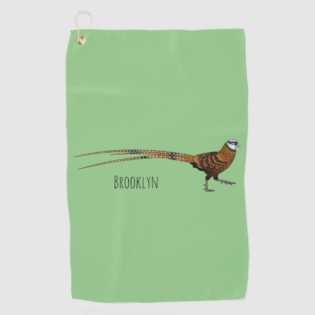Serviette De Golf Illustration du faisan de Reeves (Devant)
