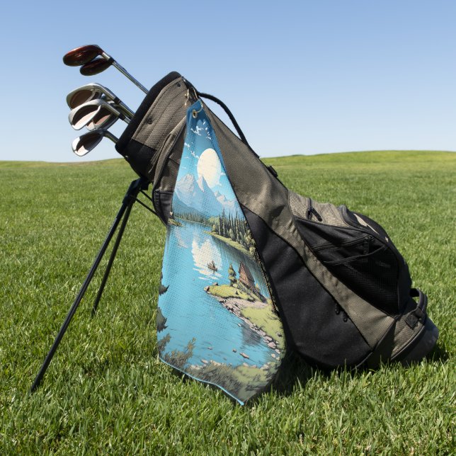 Serviette De Golf Illustration du lac Champlain, Vermont (Vert)