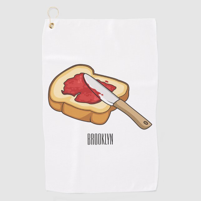 Serviette De Golf Illustration du pain et de la confiture (Devant)