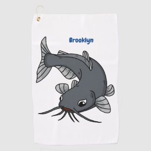Serviette De Golf Illustration du poisson-chat mignon