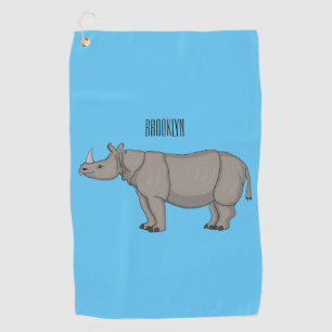 Serviette De Golf Illustration du rhinocéros de Javan