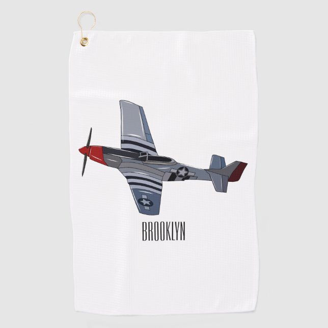 Serviette De Golf Illustration d'un avion de chasse-bombardier (Devant)