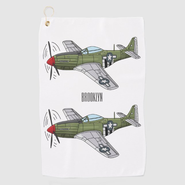 Serviette De Golf Illustration d'un avion militaire (Devant)