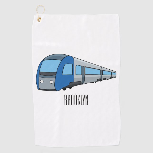 Serviette De Golf Illustration d'un train électrique (Devant)