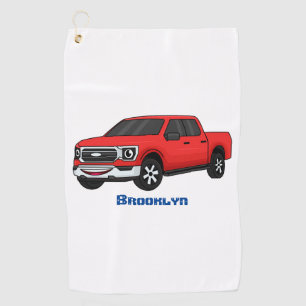 Serviette De Golf Illustration d'une camionnette rouge mou