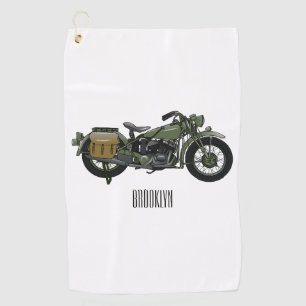 Serviette De Golf Illustration d'une moto de croiseur militaire