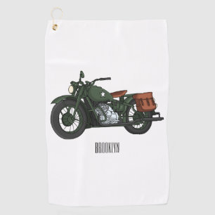 Serviette De Golf Illustration d'une moto de croiseur militaire