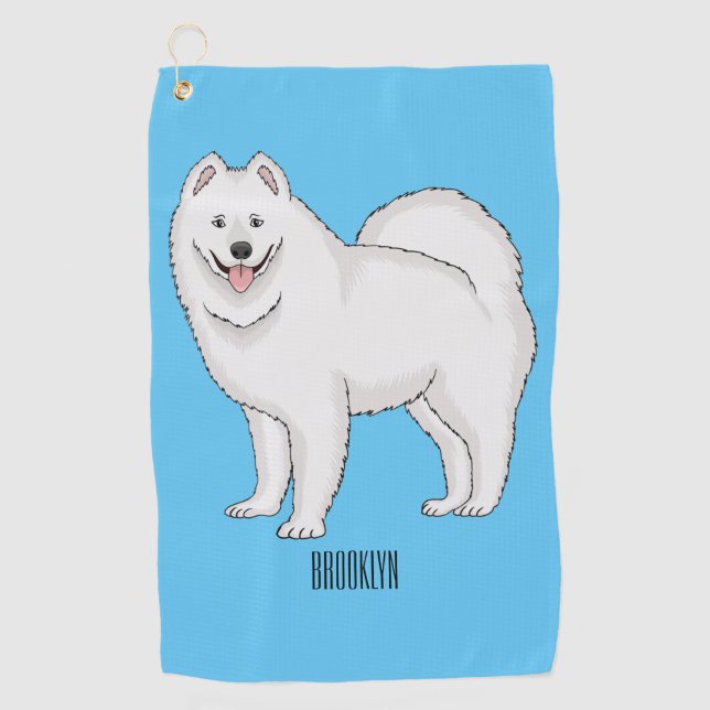 Serviette De Golf Illustration Samoyed dog (Devant)