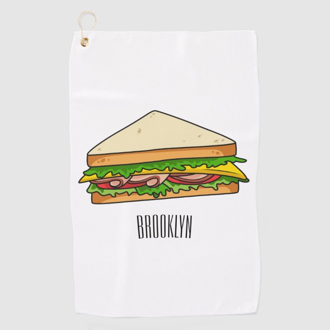 Serviette De Golf Illustration Sandwich (Devant)