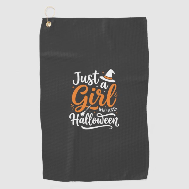 Serviette De Golf Illustration vectorielle Halloween Juste Une Fille (Devant)
