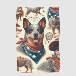 Serviette De Golf Illustration vintage Australian Cattle Dog