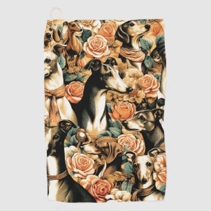 Serviette De Golf Illustration vintage de Greyhound